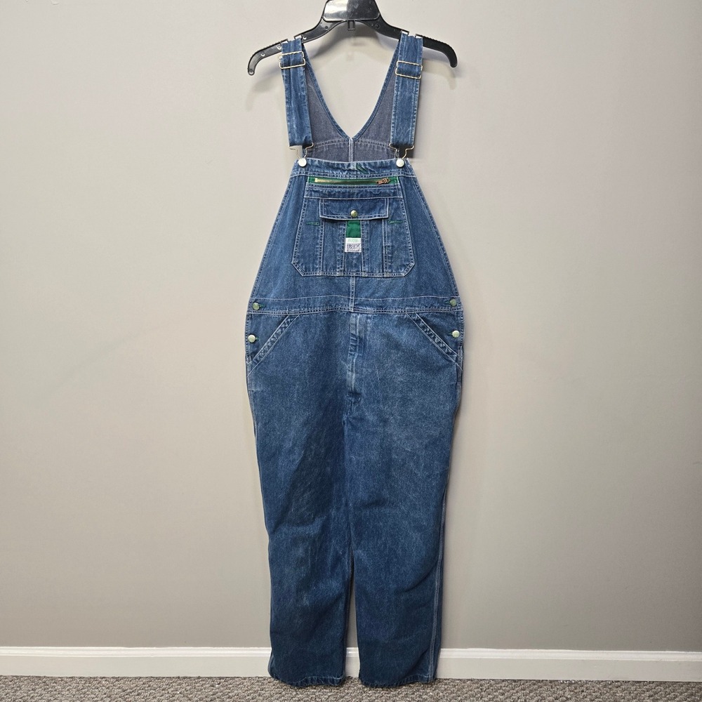 Liberty Denim Bib Overalls 36x30 Y2K Workwear Carpenter Utility Zipper Fly Chore